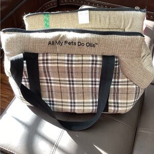 Plaid Dog Carrier Small Dog or cat